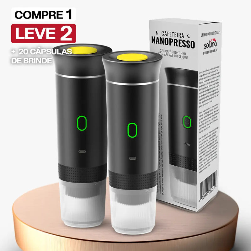 [COMPRE 1 LEVE 2] Cafeteira Expresso Portátil 3 em 1 Sem Fio + BRINDE: 20 Cápsulas Premium